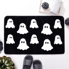 Halloween Ghost Bathroom Rug, 32x20 Inch Cute Bath Mat, Black