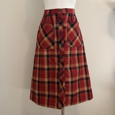 small plaid button up vintage skirt