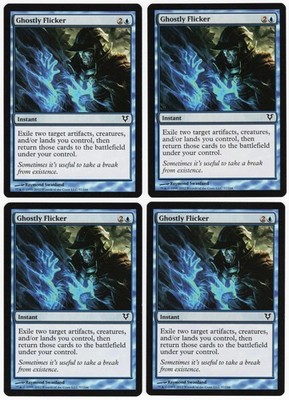 Ghostly Flicker x4 4x 2012 Avacyn Restored PLAYSET Blue Common Instant MTG NM A1