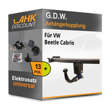 Für VW Beetle Cabrio 03- G.D.W. Anhängerkupplung abnehmbar + 13polig E-Satz AHK