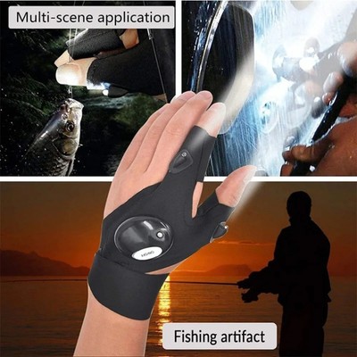 1 Pair LED Flashlight for Outdoor Fishing Camping Hiking Men Women