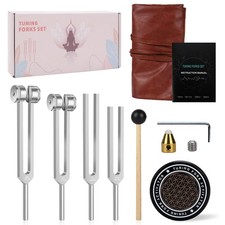 Tuning Forks for Healing Set 128Hz 136.1Hz 256Hz 384Hz Pure Frequency Sound...