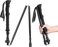 Travel Folding Trekking Hiking Pole with Carrying Case,Collapsible Cane Adjustab