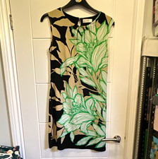 Wallis Petite Floral Shift Dress S Knee Length Sleeveless Round Neck Black