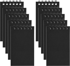 10 Pack 3x5 Pocket Spiral Notebooks, Small Lined Memo Pads 50 Sheets Each