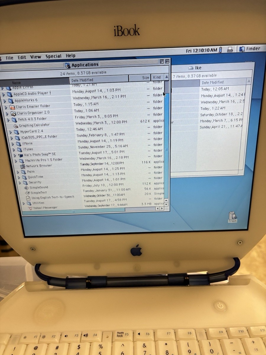 Apple ibook G3 Clamshell Blue Mac Os X Working Tested Vintage W