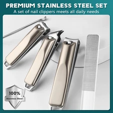 Nail Clippers Set – 5-in-1 Stainless Steel Manicure Set and Nail Care Kit wit...