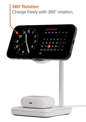 Cygnett QI2 2-IN-1 CHARGEBASE 15W WIRELESS WHITE