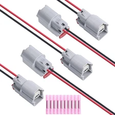2 Wire Ignition Coil Female Connector Plug Pigtail Harness, 5 Set Replacement...