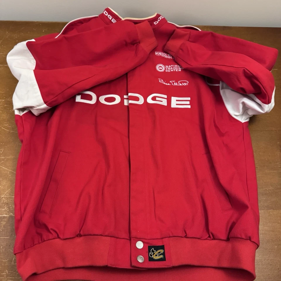 Chaqueta Dodge Racing DE COLECCIÓN Para Hombres 2XL Roja Nascar Pit Crew Chase Auténtica Foto 4 de 4