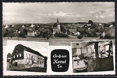 AK Kemel /Ts., Gasthaus Zum Anker, Inh. W. Diefenbach, Ortsansicht, Innenraum 