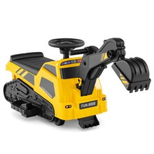 6V Ride on Tractor 3-in-1 Electric Excavator with Adjustable Arms and Music-Yell