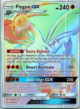 Flygon GX 256/236 Rainbow Rare Cosmic Eclipse Pokemon Holo Moderately Played