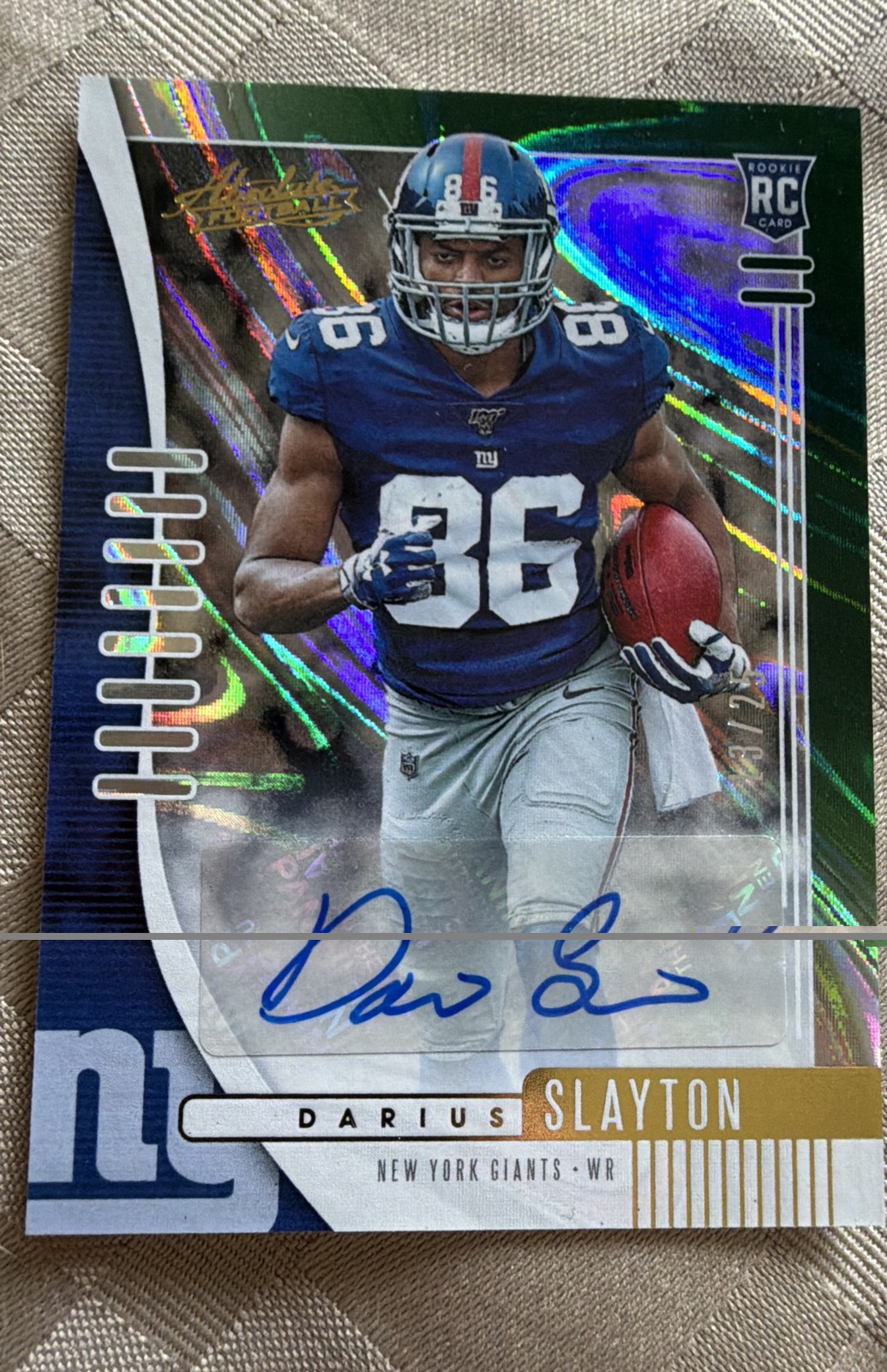 Darius Slayton Panini Absolute #108 Signature-Green Waves