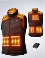 Heated Vest for Men with 18400mAh 7.4V USB-C Rechargeable Battery, Large Black