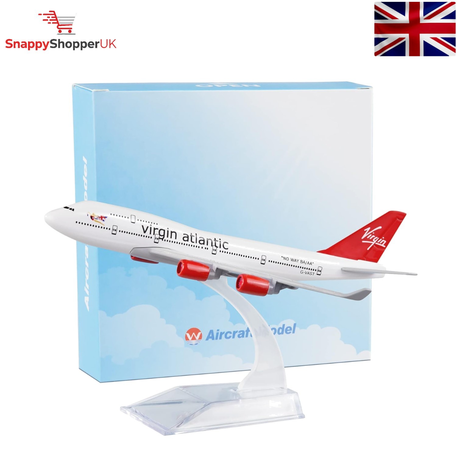 16cm Diecast Virgin Atlantic Boeing 747 Model - 1:400 Scale for Collectors
