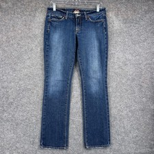 Lucky Brand Jeans Womens 4/27 Blue Zoe Straight Stretch Dark Wash Denim 30x29