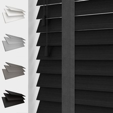 FAUX WOOD 50MM VENETIAN BLINDS SLATS TAPE GREY WHITE