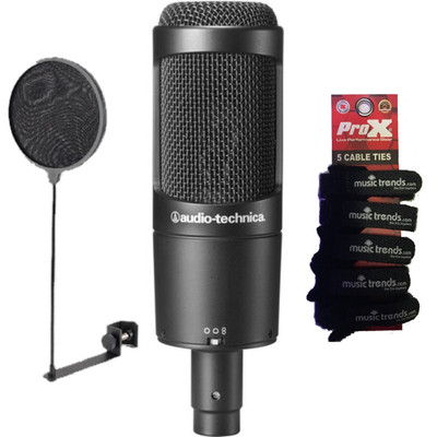 Audio-Technica AT2050 Multi-Pattern Condenser Microphone + Pop Blocker & wraps