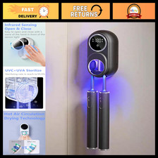 Toothbrush Cleaner  Holder with LED Screen, Rechargeable Wall Mount, Air Drying