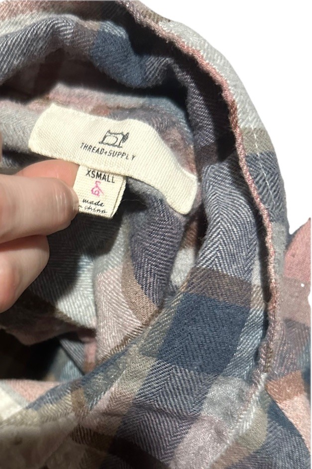 Thread & Supply Plaid Collared Button Long Sleeve… - image 4