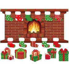 Remagr 66 Pcs Christmas Large Fireplace Seasonal Wall Decor Bulletin Board