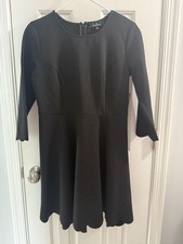 Lulus  Cumulonimbus Clouds Black Scallop TrimSkater Dress Size Large