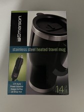 Emerson Stainless Steel Heated Travel Mug 14 oz 12V Auto Power Adapter 1623641
