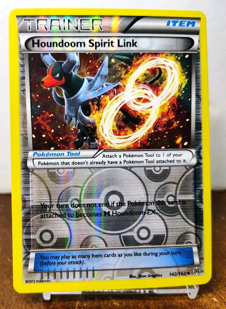 POKEMON HOUNDOOM SPIRIT LINK 142/162 REVERSE HOLO TRAINER BREAKTHROUGH MP-LP