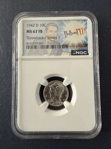 1942 D 10C MS 67 FB Mercury Dime