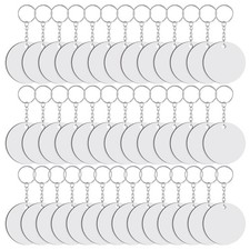 120 Pieces Round Sublimation Keychain Blanks Side Heat Transfer Blanks 3023