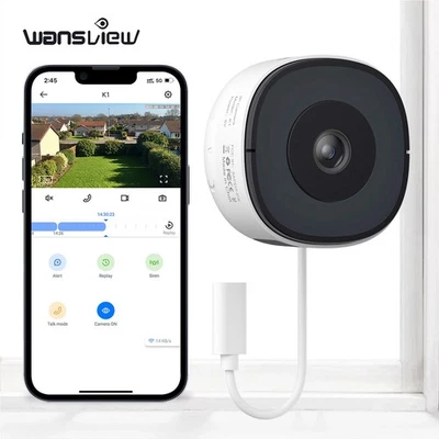 Wansview 3MP 2K Window Camera, 2.4Ghz Wifi Indoor Cameras for Home Security NEW