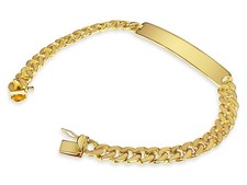 10k Solid Yellow Gold Handmade 8mm ID Curb Link Bracelet, 8"