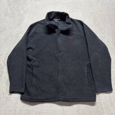 VTG Nike Sweatshirt Mens Large Black 1/2 Zip Pullover Fleece Y2K Spellout Rare