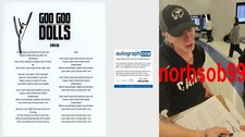 JOHNNY RZEZNIK GOO GOO DOLLS SIGNED IRIS LYRIC SHEET EXACT PROOF & AUTOGRAPH COA