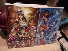 Pair Of LE Zenescope Comics Signed By Jamie Tyndall  GFT 69 + Wonderland 4