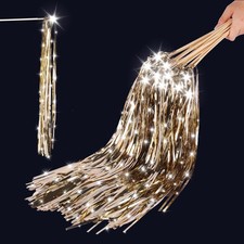 TBOLLY 100 pcs Wedding Wands Light up LED Tinsel Champagne