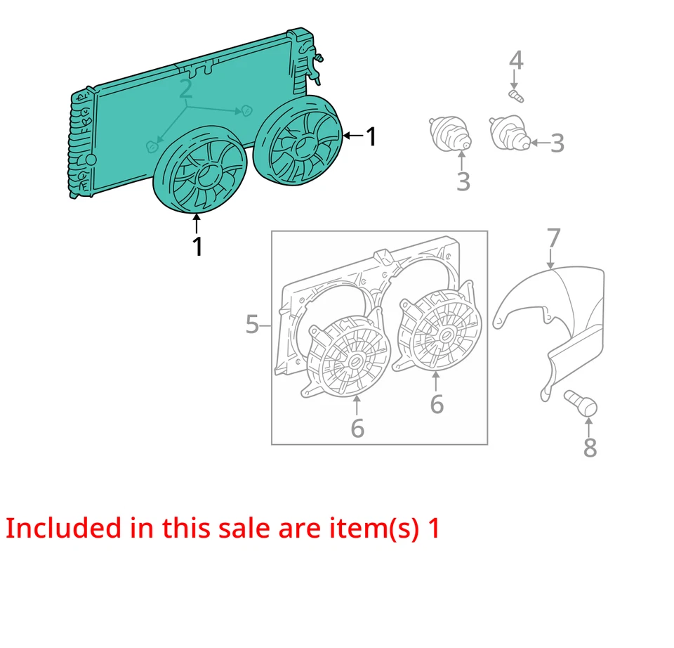 KIT VENTILADOR OLDSMOBILE PONTIAC GRAND AM ALERO 1994-2005 ENG ELEC COOL 12362564 NUEVO Foto 2 de 3