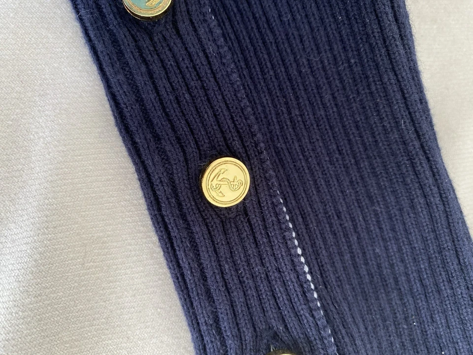 TOM BROWN blue Women’s Sweater Wool Mixed With Golden Buttons M/ In Italy VGC - Image 4 of 4