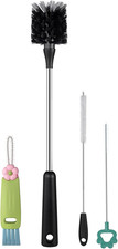  4 Pack Bottle Brush, 15 Inches Stainless Steel Long Handle Baby Bottle Scrub C