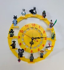 Wall Clock for Lego Mini figure characters (12) Lego Display Stand customisable