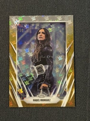 2026 Topps Chrome WWE Logofractor Raquel Rodriguez Gold /50