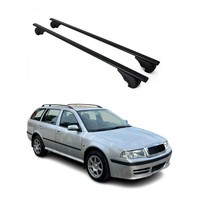 DachträGer GrundtäGer FüR Skoda Octavia Mk1 Kombi 1998-2004 75Kg Schwarz Metall
