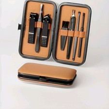 Travel Size Manicure Set, 7 Pc With Leather Case ,Unisex Professional Grade...