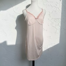 Pink Stripe Slip Dress Lingerie Mini Coquette Fairycore M