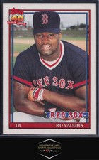 1991 Topps Traded #123T Mo Vaughn Rookie Card RC Boston Red Sox. rookie card picture
