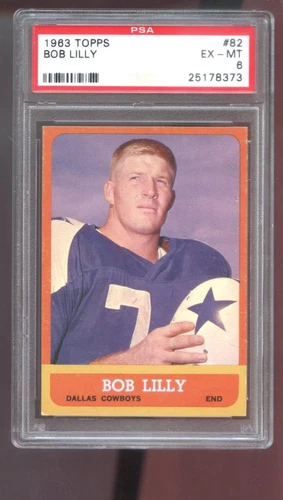 1963 Topps #82 Bob Lilly ROOKIE RC PSA 6 Graded Football Card NFL Dallas Cowboys