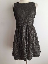 ZARA Collection Sleeveless Dress Silvery Shimmer Gray & Taupe Size M
