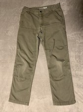 Carhartt 102802 217 Gray Relaxed Fit Double Knee Pants Mens 34x32 Fits 32x30 