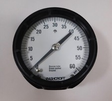 Ashcroft 60PSI Pressure Gauge 45-1379AS-02B 0-60 psi Bronze Tube Brass Socket